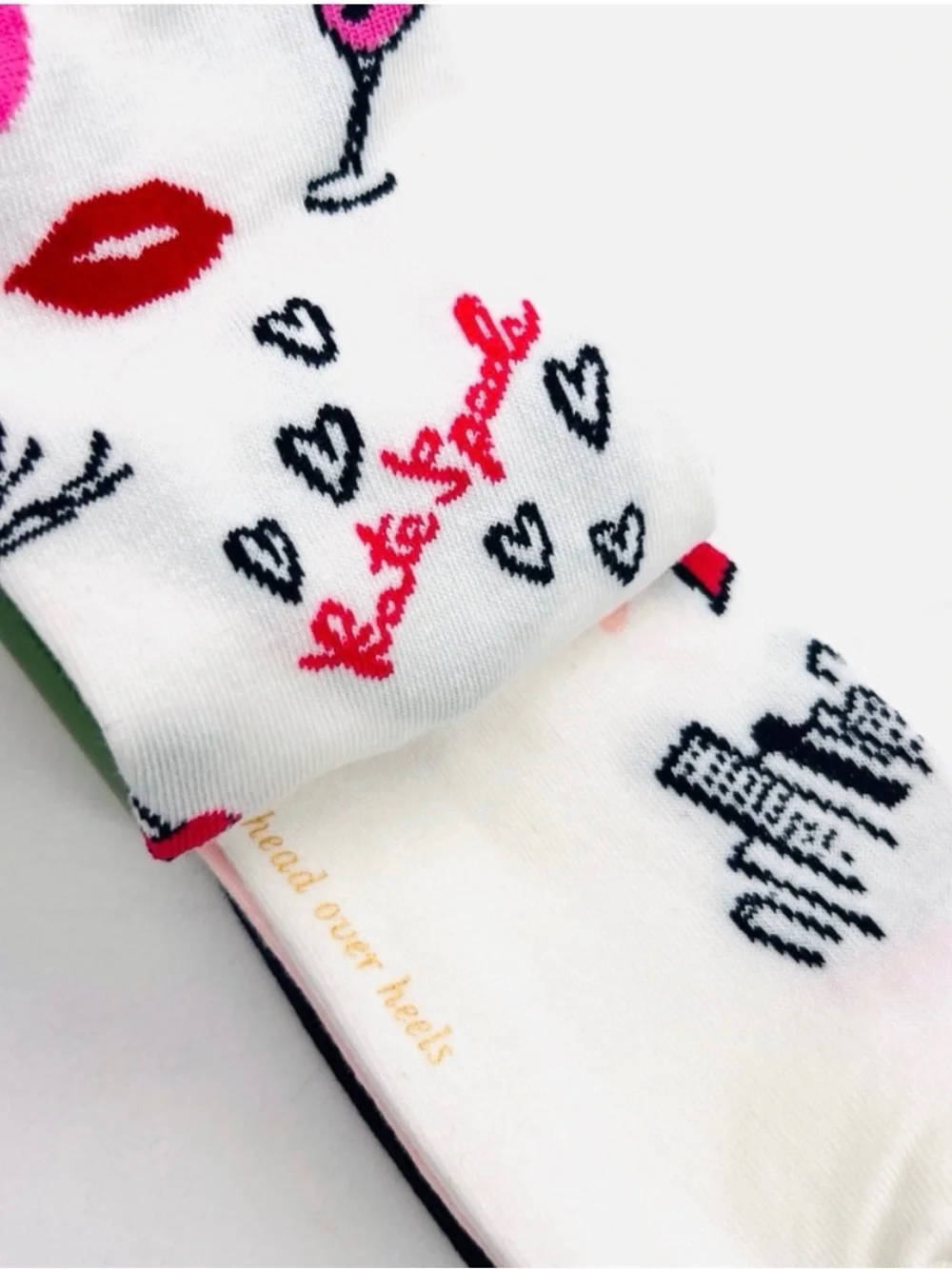 kate spade New York Pink, White & Navy Crew Socks